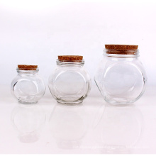 Wholesale custom round food grade storage glass jar with bamboo lid